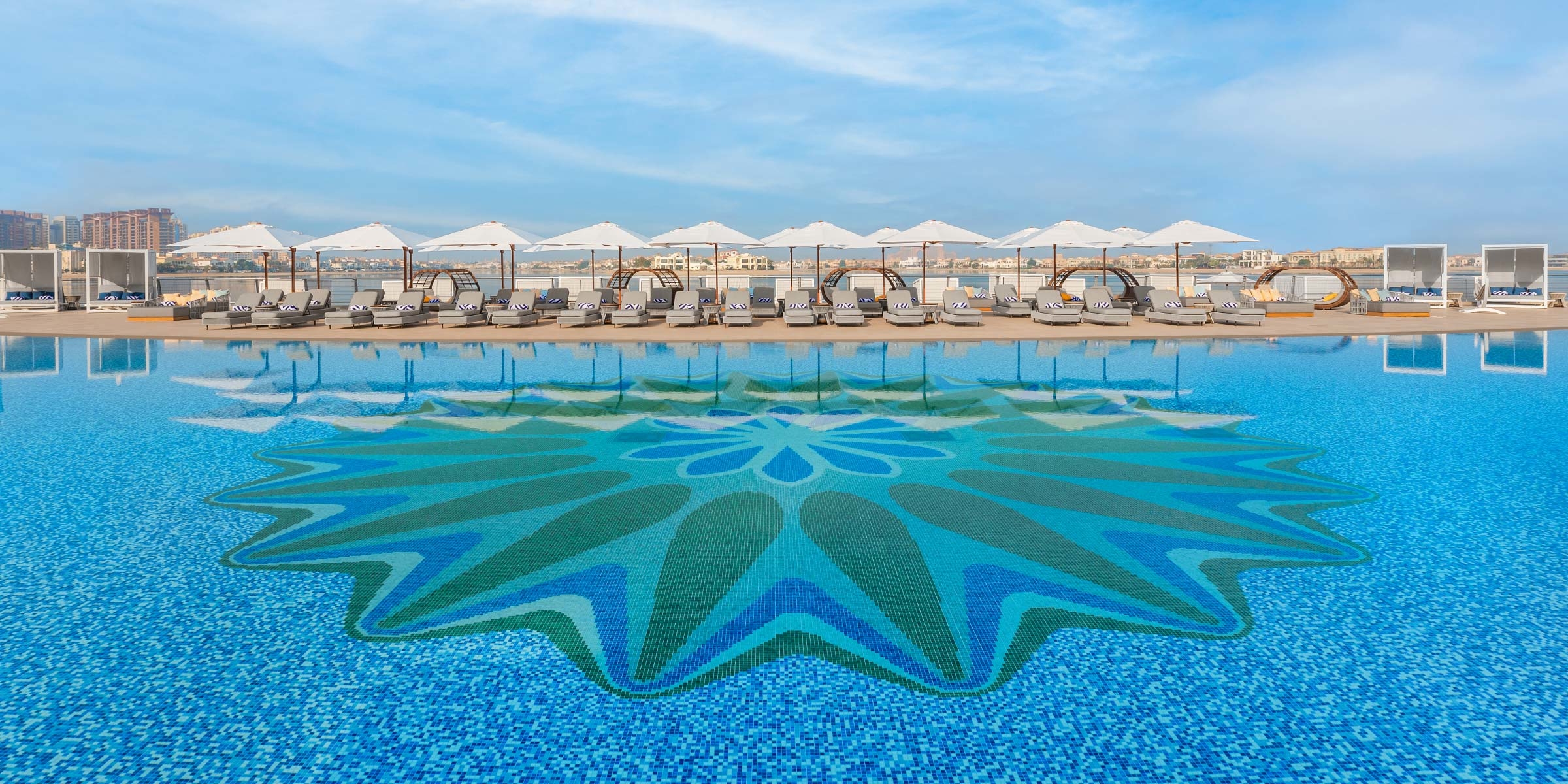 Pool and private beach at Taj Exotica Resort & Spa, The Palm, Dubai